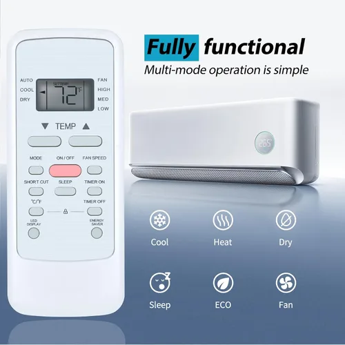 Miniatura 4 de ZWP RG51G5(1)/CEU1 RG51G5(1)/EU1 Control remoto de repuesto apto para aire acondicionado Midea MAW05M1BWT MAW06R1CWT MAW10R1BWT Cool-Living