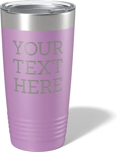 Miniatura 24 de Vaso de acero inoxidable aislado con tapa de 20 onzas (17 colores) personalizado con recubrimiento en polvo, grabado personalizado, nombre