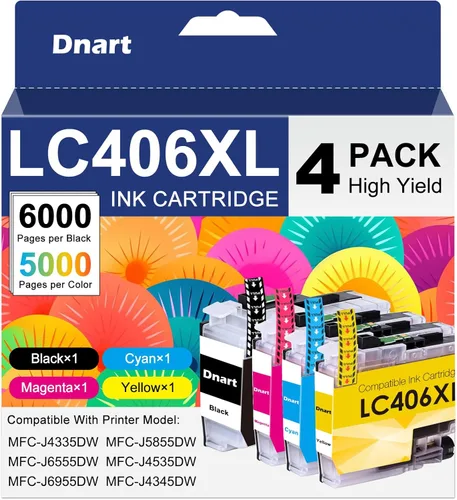 LC406XL LC406 Cartuchos de tinta para impresora Brother Reemplazo para LC406 XL LC 406XL LC406XL Trabajo para MFC-J4335DW MFC-J5855DW MFC-J6555DW