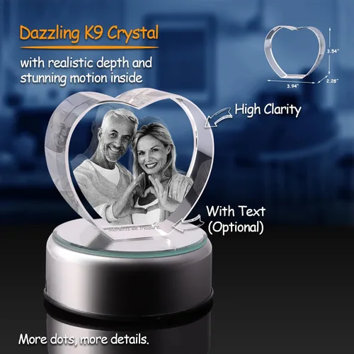 Miniatura 3 de Foto de cristal 3D, regalo personalizado de Navidad, regalos personalizados para papá y mamá, él, ella, esposa y marido. Regalos de imagen