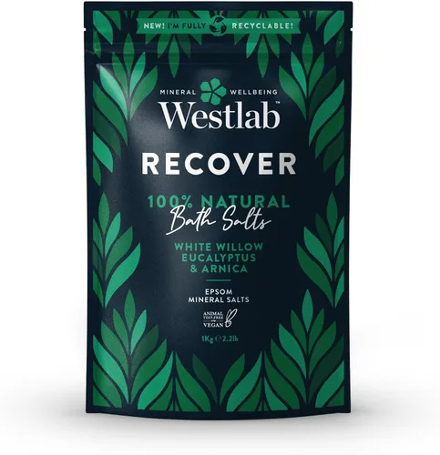 Westlab - 2.2 lbs - Recupera sales de Epsom infundidas con sauce blanco y eucalipto - Calma los músculos doloridos y aumenta la recuperación - Bolsa