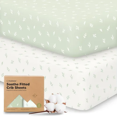 Miniatura 25 de KeaBabies - Juego de 2 sábanas orgánicas, unisex, suaves, 52 x 28 pulgadas, diseño neutro, de algodón jersey transpirable, con estampados adorables