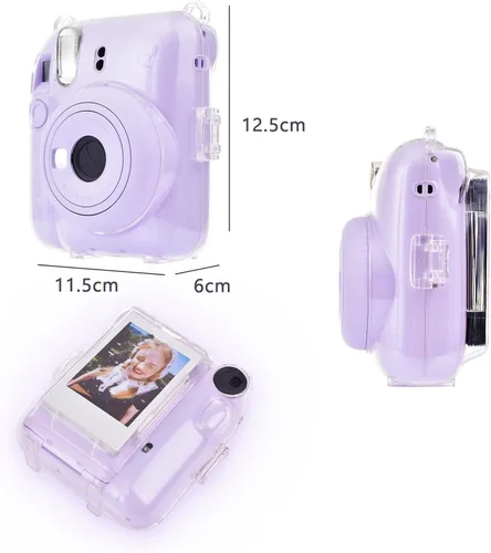Miniatura 3 de Rieibi Funda transparente compatible con Fuji Instax Mini 12, funda de transporte para cámara instantánea Fujifilm Instax Mini 12 con bolsillo