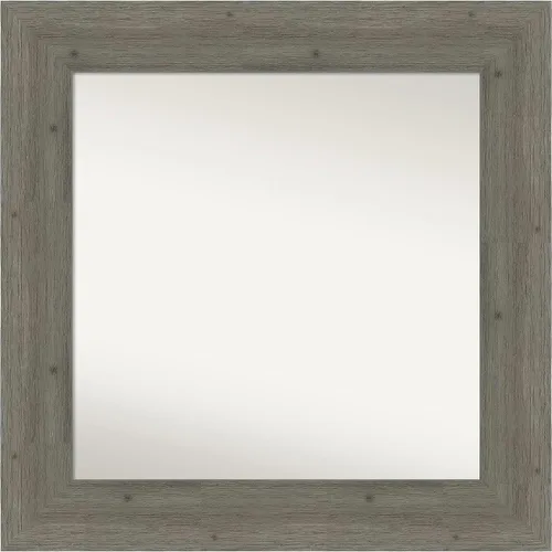 Miniatura 55 de Amanti Art Espejo de baño gris para sobre el fregadero, 27 x 27 pulgadas, espejo de tocador cuadrado gris, marco de madera rústica de campo medio