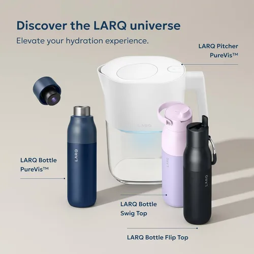 Miniatura 8 de LARQ Bottle Twist Top - Botella de agua aislada de acero inoxidable de 17 onzas, sin BPA, botella de agua reutilizable para campamento, oficina