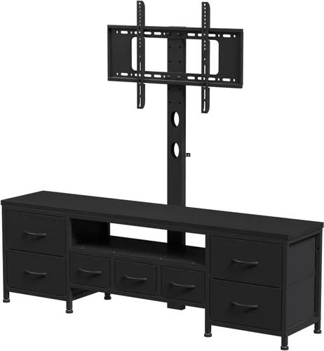Miniatura 9 de Soporte de TV con soporte para televisores de 45/55/65/75 pulgadas, soporte de TV de 51.2 pulgadas, centro de entretenimiento con 7 cajones de tela