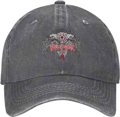 Miniatura 2 de Cowboy Hat Trendy Hats for Man and Women Djustable Four Season Outdoor Baseball Cap of Hell Skull with Angel Deep Heather
