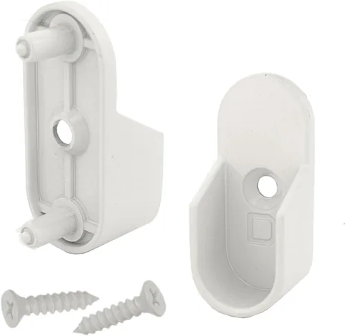 Miniatura 13 de Barra ovalada de 36 pulgadas de largo para armario, barra de ropa resistente para armario, blanco brillante, 1 paquete