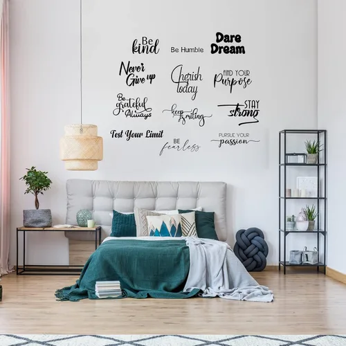 Miniatura 6 de Fumete 12 calcomanías de vinilo inspiradoras para pared, calcomanías de citas motivacionales, calcomanías grandes para despegar y pegar, calcomanías