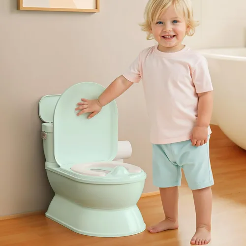 Miniatura 10 de CheerTry Inodoro de Entrenamiento para Niños Pequeños 2 en 1 - Silla de Baño Más Grande y Asiento de Entrenamiento Desmontable para Niños y Niñas