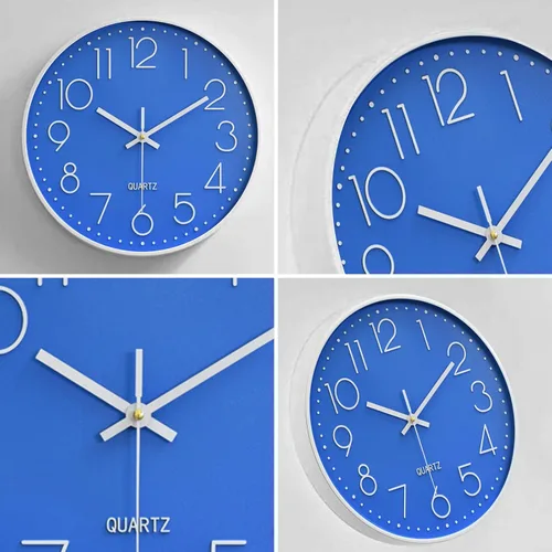 Miniatura 3 de Reloj de pared digital grande de 12 pulgadas, simple y silencioso, reloj decorativo para baño, sala de estar, cocina, aula, oficina, fácil de leer