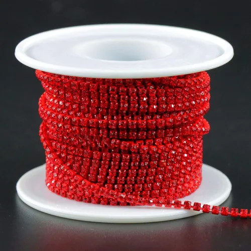 Miniatura 18 de Jerler Cadena de cierre SS6.5/0.079 in con diamantes de imitación de cristal de 10 yardas para manualidades de costura, ideal para bodas, fiestas