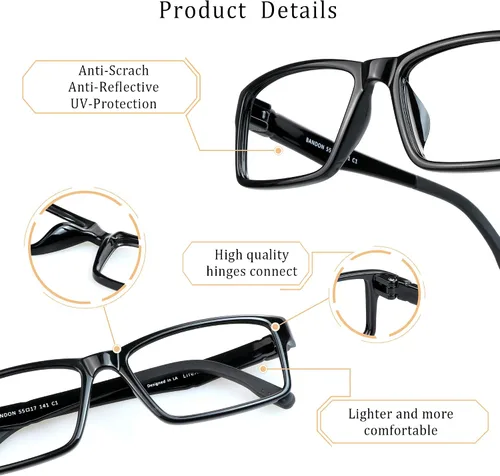 Miniatura 2 de LifeArt Lentes de bloqueo de luz azul, antifatiga ocular, para computadora, para videojuegos, televisión, para mujeres y hombres, antirreflejos