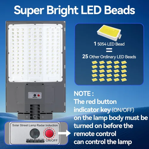 Miniatura 4 de 8500 W de luces solares de calle para exteriores, 550,000 lm, 7000 K, luces solares para estacionamiento del atardecer al amanecer, 35,000 mAh