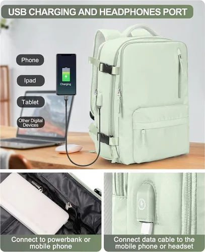 Miniatura 4 de VGCUB Mochila grande de viaje para trabajo, negocios, mochila para computadora portátil aprobada para vuelo, para mujeres y hombres, mochila