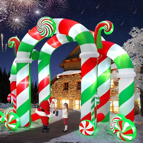 Miniatura 12 de Kalolary Árbol de Navidad inflable de 20 pies con luz LED, inflable gigante para exteriores, decoración al aire libre para fiestas, patio, césped