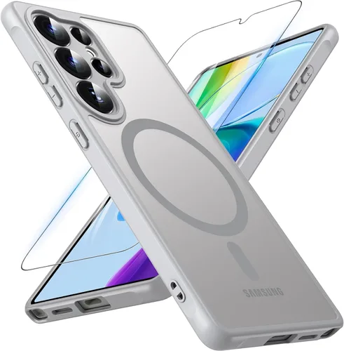 Miniatura 52 de OWKEY Funda magnética para Samsung Galaxy S23 de 6.1 pulgadas, para Magsafe con protector de pantalla, protección de grado militar, a prueba