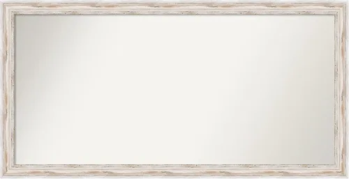 Miniatura 215 de Amanti Art Espejo de baño blanco para sobre el fregadero, 30 x 35 pulgadas, espejo de tocador rectangular estrecho de Eva de oro blanco, marco