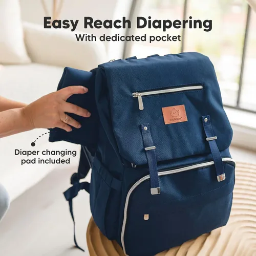 Miniatura 5 de KeaBabies Mochila para pañales para bebé con cambiador, bolsa de bebé impermeable para mamá y papá, bolsillos aislados para botellas, niños Azul