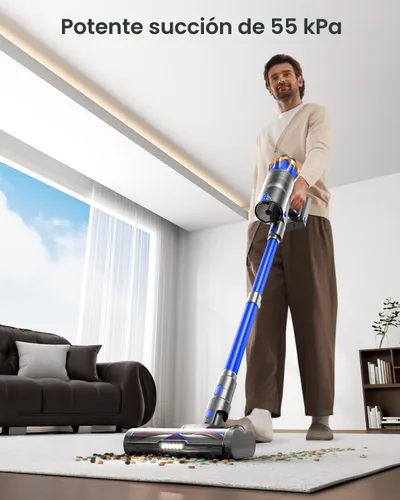 Miniatura 2 de Aspiradora inalámbrica, mejorada de 650 W, 55 KPA, 70 minutos, aspiradora inalámbrica con autoservicio y pantalla táctil, aspiradora inalámbrica