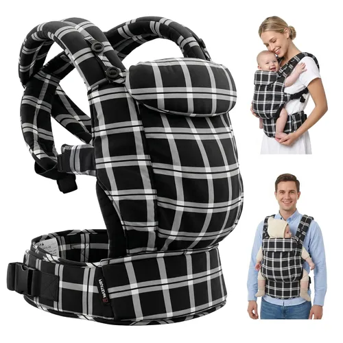 Miniatura 10 de FRUITEAM Portabebés, portabebés para niños pequeños con tamaño de asiento ajustable, cómodo y ergonómico portabebés recién nacido (7-25 libras)