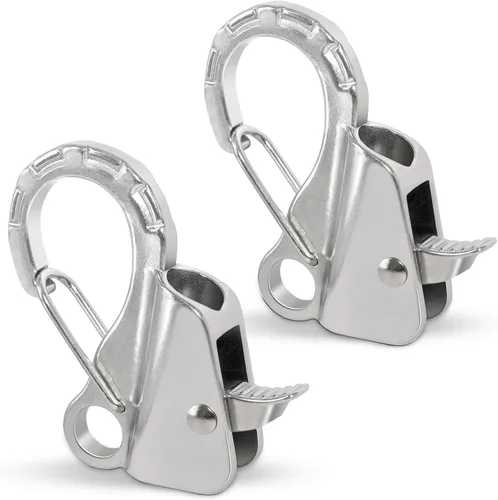 Miniatura 11 de Gancho de anclaje para barco, fácil de usar, sistema de anclaje sin nudos con liberación rápida, clips de gancho de anclaje de barco de acero