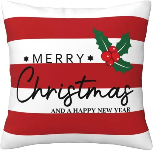 Miniatura 14 de GOOESING Fundas de almohada de Navidad con remolinos rojos, 16 x 16 pulgadas, diseño de bastón de caramelo dulce, doble remolino, color rojo
