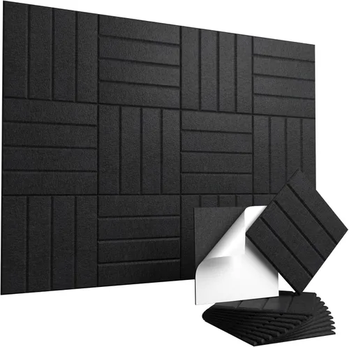 Miniatura 11 de Vieshful Paneles acústicos autoadhesivos – Paneles de pared insonorizados de alta densidad de 12 x 12 x 0.4 pulgadas, panel de pared acústico
