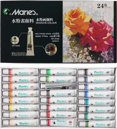 Miniatura 10 de Marie's Juego de pintura Gouache para artistas, gouache altamente pigmentado para pintura, artistas, ilustradores y diseñadores, juego de 36 tubos