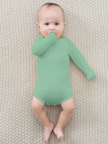 Miniatura 19 de Body para bebé con puños de manopla, rayón hecho de bambú, pijama de manga larga para niños y niñas