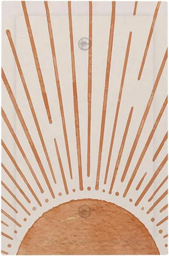 Placa de pared eléctrica de 1 gang sin dispositivo en blanco, bohemio naranja vintage años 70 60s beige amanecer puesta de sol mediados de siglo