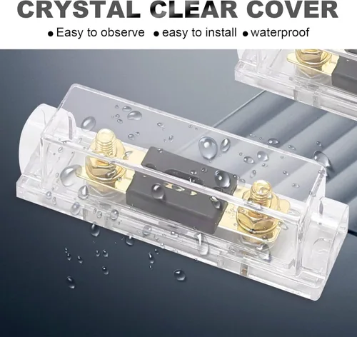 Miniatura 2 de Soporte de fusible ANL de 200 amperios de audio para automóvil, bloque de fusibles ANL calibre 0/2/4 AWG en línea con fusible de batería de 200 A