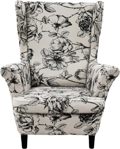 Miniatura 26 de NILUOH Funda para silla Wingback, 2 piezas, fundas elásticas de elastano para silla con respaldo de ala, funda lavable para sillones con respaldo