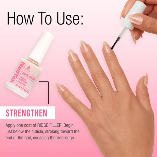 Miniatura 6 de Nail Tek Ridge Filler Formula 3 - Relleno transparente para uñas, capa base, esmalte fortalecedor de uñas para uñas duras y quebradizas, 0.5 onzas
