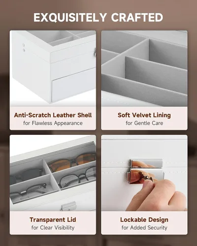 Miniatura 20 de Caja para anteojos de Co-z, organizador de anteojos, caja de almacenamiento con visualización