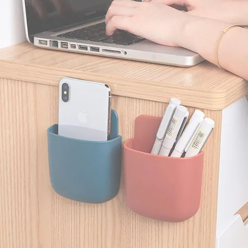 Miniatura 6 de Soporte para control remoto de pared, caja de almacenamiento adhesiva para montaje en pared, organizador de teléfono de pared, soporte