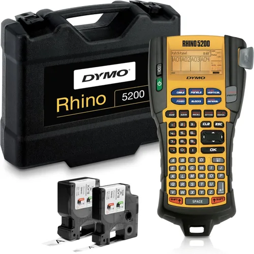 DYMO Etiquetadora Industrial y Estuche de Transporte RhinoPRO 5200 Etiquetadora, para Sitios de Trabajo y Trabajos de Etiquetado de Alta
