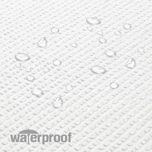 Miniatura 4 de OVZME Cortina de ducha Berry White, cortina de ducha de tela con textura en relieve para baño - Tela suave y lujo de spa hotelero, repelente al