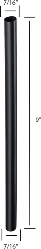 Miniatura 5 de Pajitas para batido grandes, desechables, color negro, de boca ancha, grandes pajitas de batido de 9 pulgadas de alto/alto, paquete de 100
