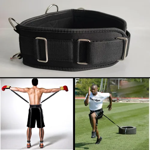 Miniatura 7 de LOOEEL Cinturón de resistencia de fitness Cinturón de fitness multifuncional con 5 anillos para entrenamiento con pesas y entrenamiento