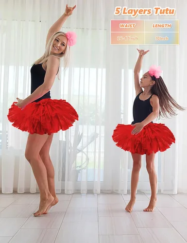 Miniatura 2 de Tutús para mujeres, faldas de tul tutú para adultos, disfraces para mujeres, 5 capas, faldas tutú para niñas, adolescentes, Halloween, ballet