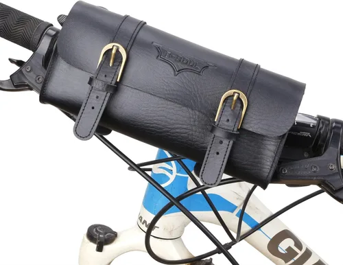 Miniatura 4 de Bolsa de Manillar de Bicicleta Retro de PU Cuero Impermeable Alforja de Bicicleta Cesta Frontal Vintage Bolsa de Asiento Trasero para Bicicletas