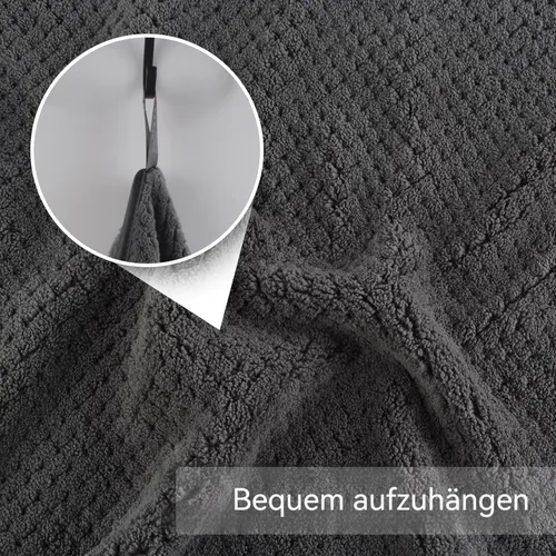 Miniatura 3 de KinHwa Toallas de mano de microfibra para baño, toallas faciales suaves y absorbentes, toallas de mano grises para baño, paños de lavado para spa