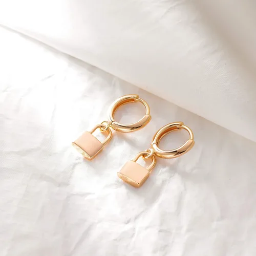 Miniatura 5 de VACRONA - Aretes tipo arracadas para mujer, chapados en oro de 14 quilates, diseño de aro de arracada