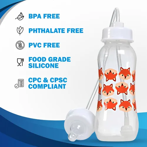 Miniatura 2 de Podee - Botella manos libres para bebé, sistema de alimentación anti-cólicos, Fox