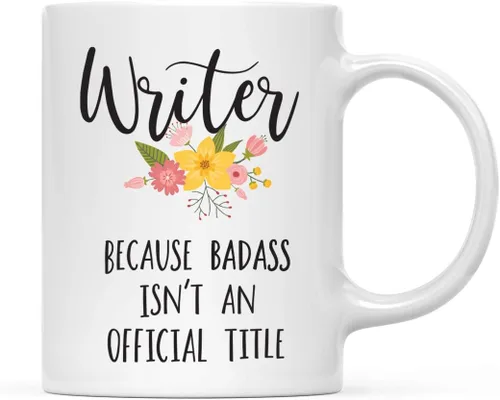 Miniatura 42 de Andaz Press Taza de café de 11 onzas, regalo de broma, tía porque Badass no es un título oficial, gráfico floral, 1 paquete