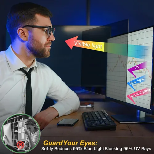 Miniatura 3 de Filtro magnético de pantalla de privacidad para computadora de 22 pulgadas para monitor de pantalla ancha 16:10, 22 pulgadas para colgar extraíble