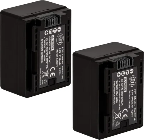 BM Premium 2 baterías BP-718 para Canon Vixia HFR80, HFR82, HFR800, HFR70, HFR72, HFR700, HFR30, HFR32, HFR300, HFR40, HFR42, HFR400, HFR50, HFR52,