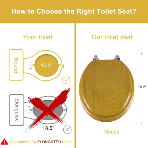Miniatura 2 de Angel Shield - Asiento de inodoro de chapa de madera natural con bisagras de metal, fácil de limpiar, antiarañazos, estándar americano