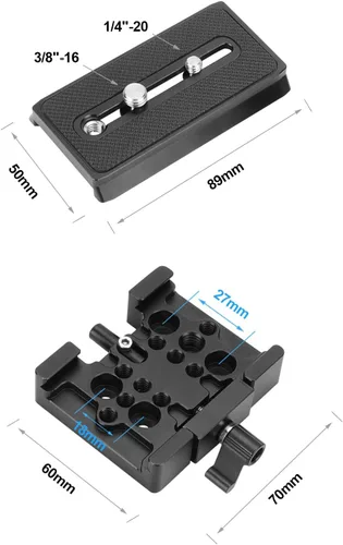 Miniatura 4 de Placa de trípode de liberación rápida para cámara DSLR compatible con placa deslizante tipo Manfroto para accesorios de cámara Rig